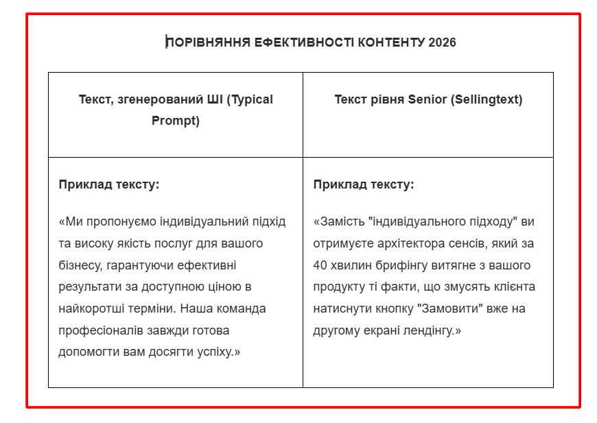 Копірайтер vs ШІ 2026 — аналіз ефективності контенту від Sellingtext
